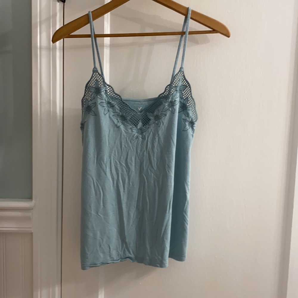 Tank top with lace trim